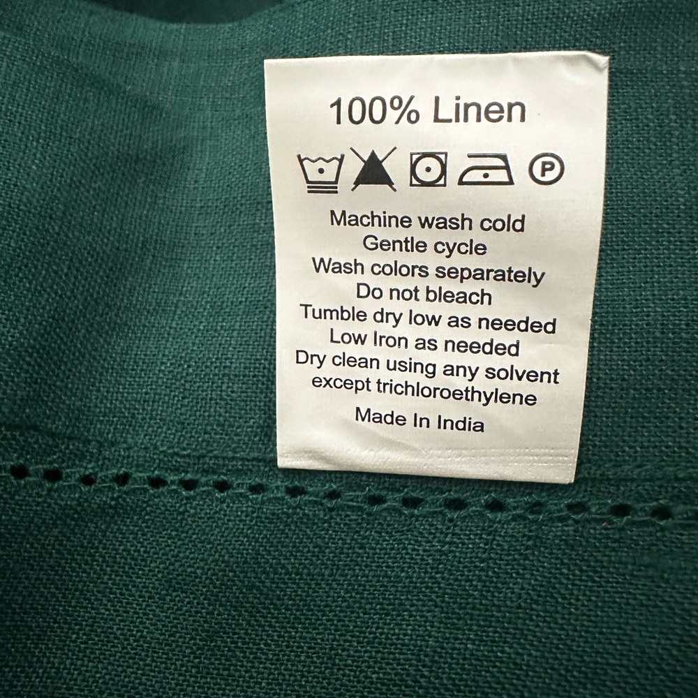 Solino Home 100% Pure linen classic hemstitch tablecloth - Picture 3 of 3